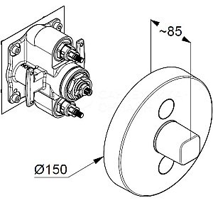 Смеситель для душа Kludi Push 387120538 хром купить в интернет-магазине сантехники Sanbest
