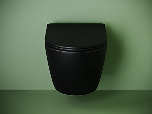 Унитаз подвесной Ceramica Nova UnoCN11001TMB черный матовый, с крышкой микролифт, безободковый, слив-торнадо купить в интернет-магазине Sanbest