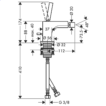 Смеситель для биде Axor Citterio 39210000 купить в интернет-магазине сантехники Sanbest