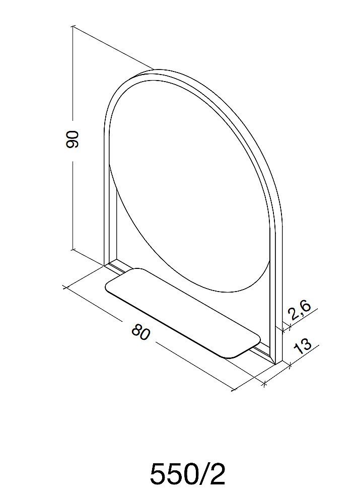 Зеркало Armadi Art Vallessi круглое с полочкой антрацит 80 в ванную от интернет-магазине сантехники Sanbest