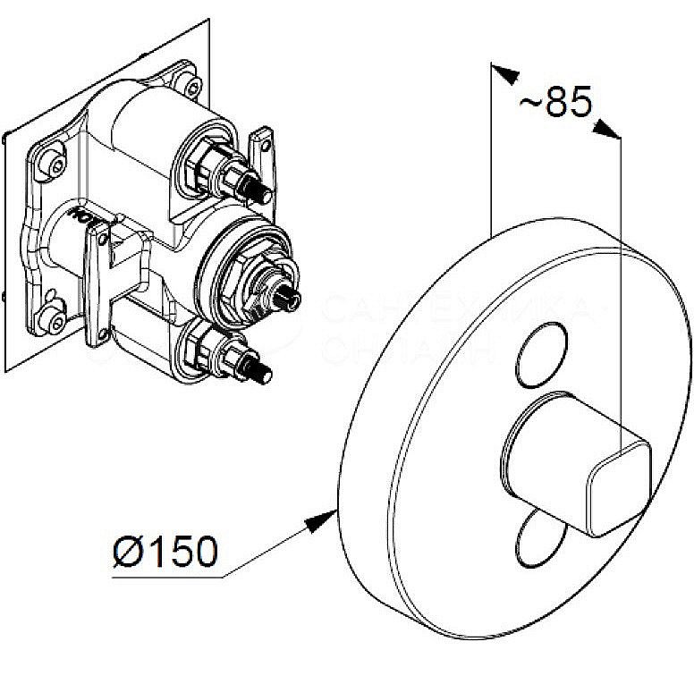 Смеситель для душа Kludi Push 387120538 хром купить в интернет-магазине сантехники Sanbest