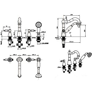 Смеситель для ванны Boheme Camelia 396 хром купить в интернет-магазине сантехники Sanbest