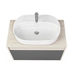 Тумба с раковиной Акватон Лофт Урбан 80 графит\орегон для ванной в интернет-магазине Sanbest