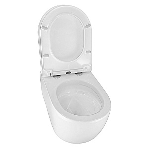 Унитаз подвесной Azario Nemi AZ-1293WH белый, безободковый, с крышкой микролифт, слив торнадо купить в интернет-магазине Sanbest