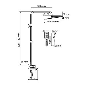 Душевая система WasserKraft A177.069.126.087.CH хром купить в интернет-магазине сантехники Sanbest