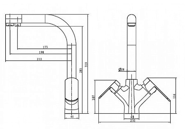 Смеситель для кухни Kaiser Arena 33066-1 купить в интернет-магазине сантехники Sanbest