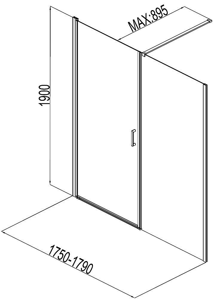 Душевая дверь Aquanet Cinetic 180 стекло прозрачное/профиль хром купить в интернет-магазине Sanbest
