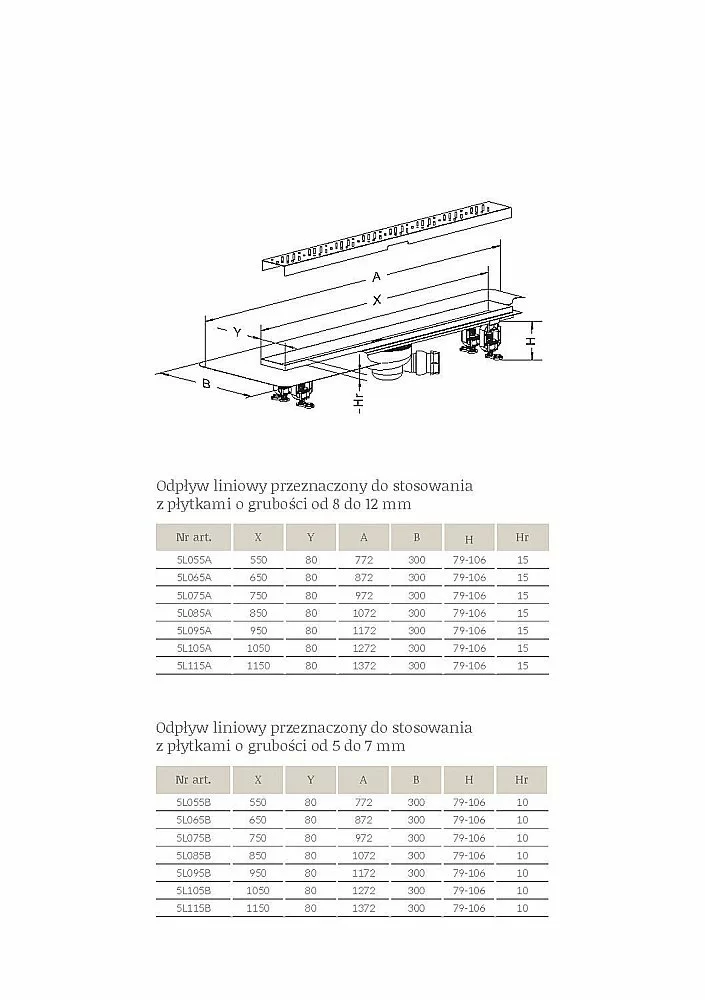 Дренажный канал Radaway Steel 5L075B/5R075S купить в интернет-магазине Sanbest
