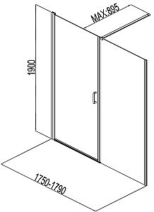 Душевая дверь Aquanet Cinetic 180 стекло прозрачное/профиль хром купить в интернет-магазине Sanbest