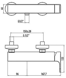 Смеситель для душа Gattoni H2Omix1000 1025/10 купить в интернет-магазине сантехники Sanbest
