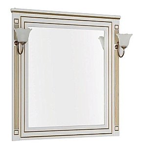 Зеркало Aquanet Паола 90 белый/патина золото в ванную от интернет-магазине сантехники Sanbest