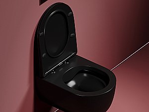 Унитаз подвесной Ceramica Nova Modena CN6063MB безободковый, с крышкой микролифт, черный матовый купить в интернет-магазине Sanbest