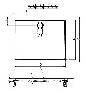 Душевой поддон Riho Davos 243 130x80 D002015005 белый купить в интернет-магазине Sanbest