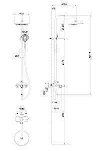 Душевая система WONZON & WOGHAND CLICK, Черный матовый (WW-N3S962-MB) купить в интернет-магазине сантехники Sanbest