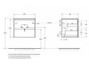 Тумба с раковиной BelBagno KRAFT 60 2C-SO/BB600ETL Rovere Nebrasca Nature для ванной в интернет-магазине Sanbest