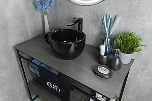 Раковина накладная Gid Creativo 40 Nc9077 52230 черная купить в интернет-магазине Sanbest