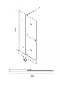 Душевая перегородка Niagara Nova 90 NG-671-90BLACK профиль черный матовый/стекло прозрачное купить в интернет-магазине Sanbest