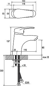 Смеситель для раковины Ravak Neo NO 012.00 купить в интернет-магазине сантехники Sanbest