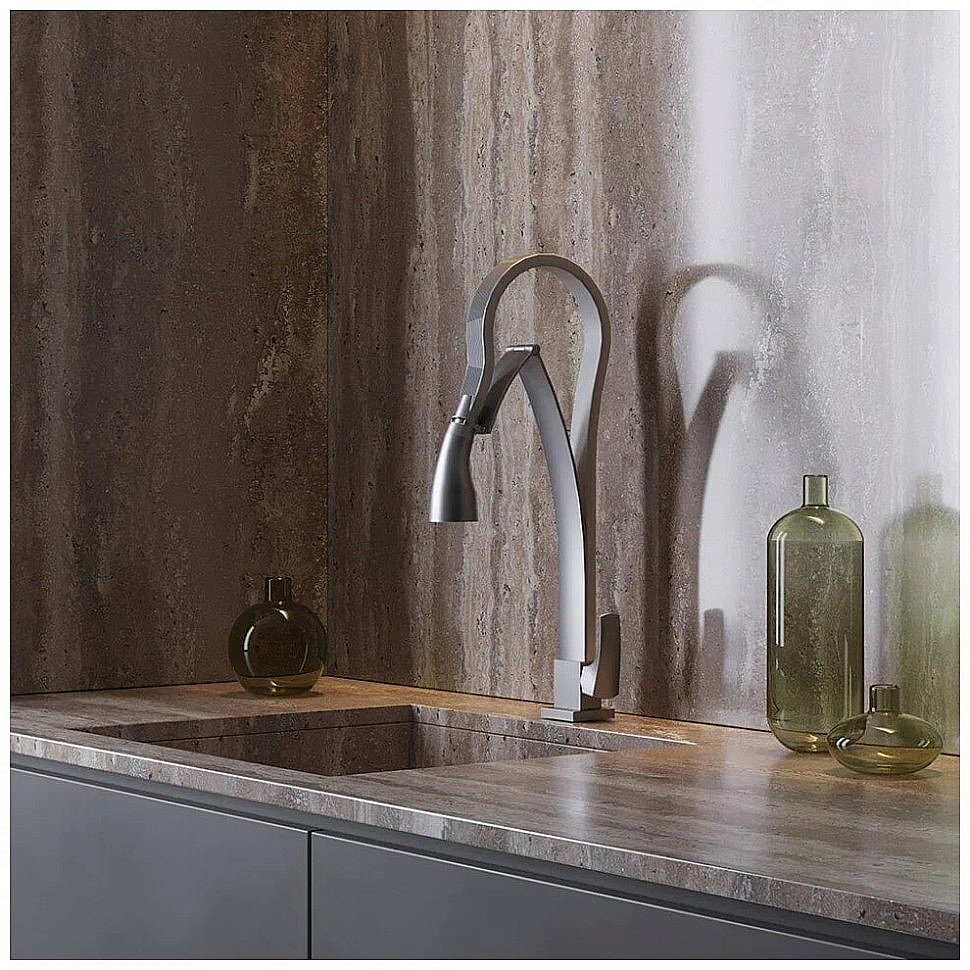 Смеситель для кухни PAINI Hybrid HKPA557TKKM сталь купить в интернет-магазине сантехники Sanbest