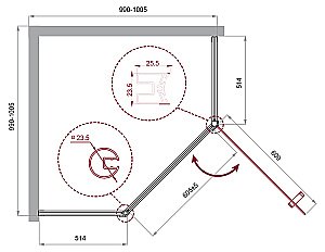Душевой уголок BelBagno UNO-195-P-1-100-C-Cr 100х100 стекло прозрачное/профиль хром купить в интернет-магазине Sanbest