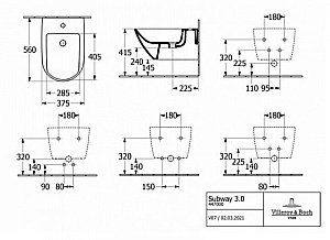 Биде подвесное Villeroy&Boch Subway 3.0 44700001 альпийский белый купить в интернет-магазине Sanbest