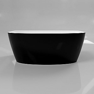 Ванна из искусственного камня WhiteCross Pearl A 155x80 черный/белый глянец купить в интернет-магазине Sanbest