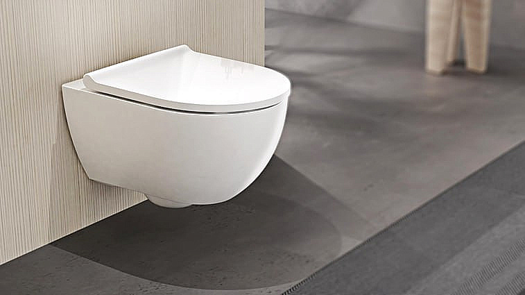 Унитаз подвесной Geberit Acanto 502.718.00.1 белый, с крышкой микролифт, безободковый купить в интернет-магазине Sanbest