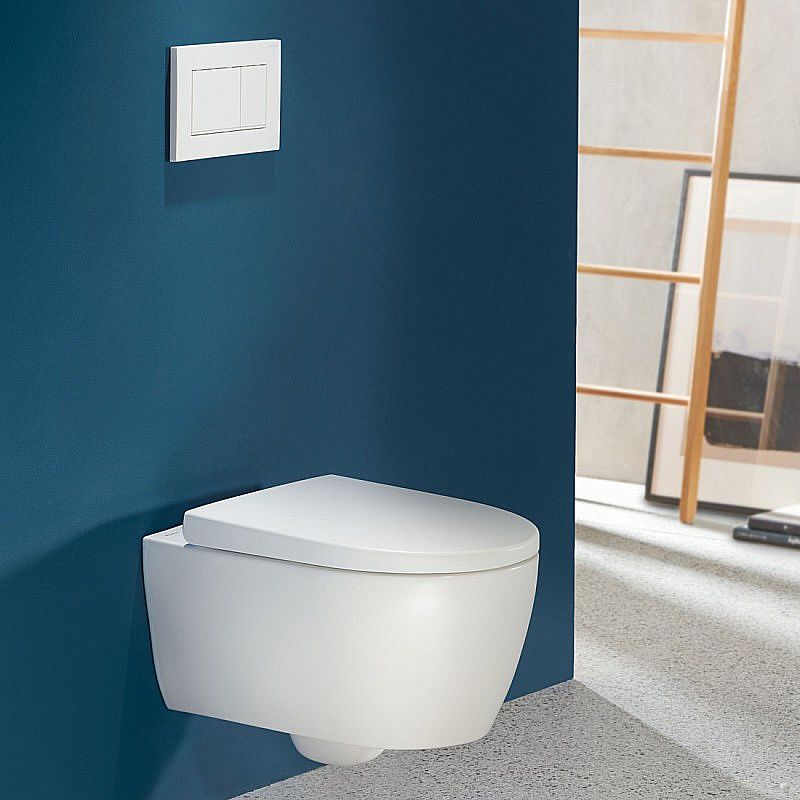 Унитаз подвесной Geberit iCon 2.0 503.045.00.1 безободковый, смыв торнадо, с крышкой микролифт, белый купить в интернет-магазине Sanbest