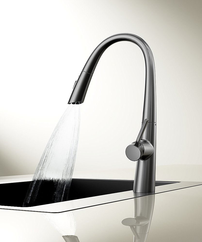 Смеситель для кухни Vincea VKF-176GM вороненая сталь купить в интернет-магазине сантехники Sanbest