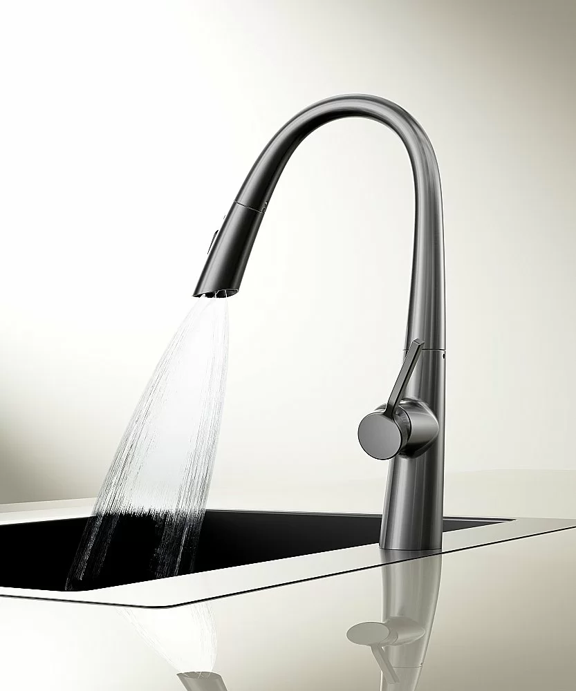 Смеситель для кухни Vincea VKF-176GM вороненая сталь купить в интернет-магазине сантехники Sanbest