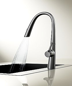 Смеситель для кухни Vincea VKF-176GM вороненая сталь купить в интернет-магазине сантехники Sanbest