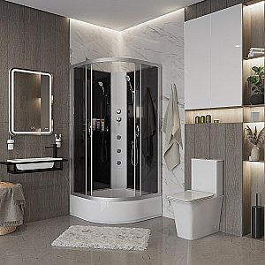 Душевая кабина Niagara Classic NG-3501-14BKG 90х90 с гидромассажем купить в интернет-магазине Sanbest