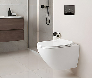 Унитаз подвесной Ceruttispa AMICI Aria CT11388 безободковый, с крышкой микролифт, смыв торнадо, белый купить в интернет-магазине Sanbest