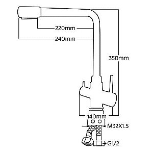 Смеситель для кухни Melana F9505HB графит купить в интернет-магазине сантехники Sanbest