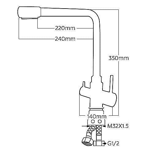 Смеситель для кухни Melana F9505HB графит купить в интернет-магазине сантехники Sanbest