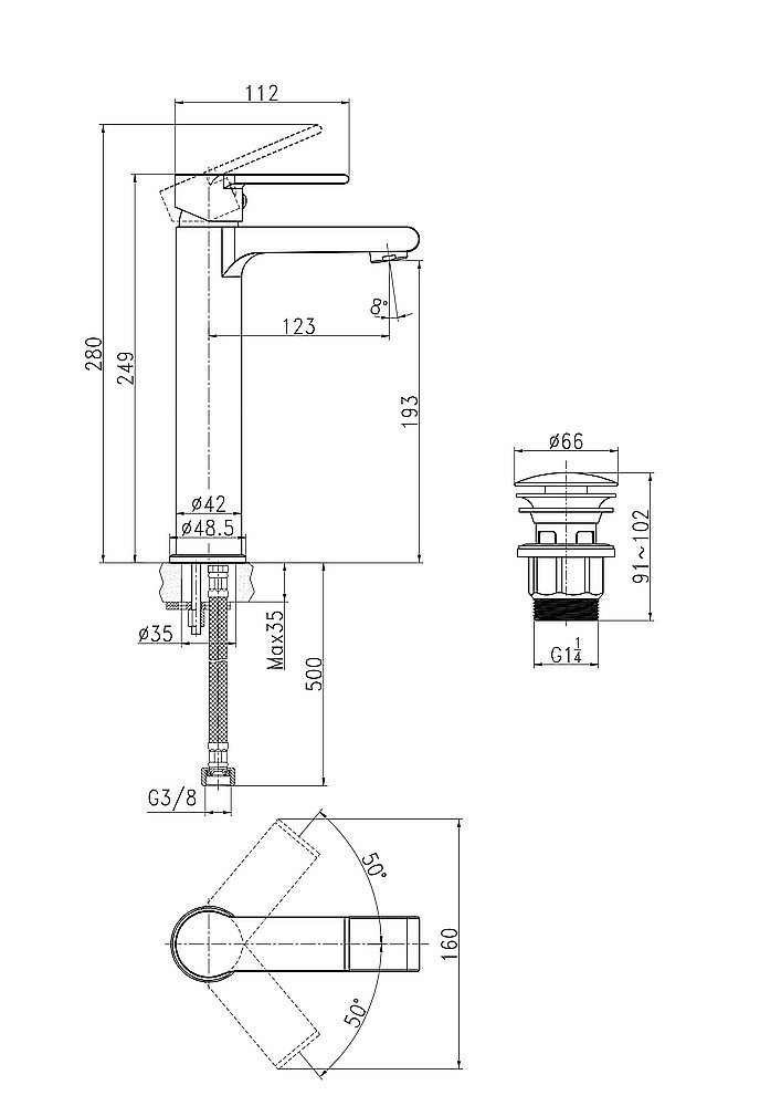 Смеситель для раковины Cersanit BRASKO 63024 купить в интернет-магазине сантехники Sanbest