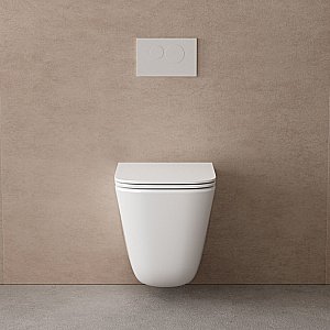 Унитаз подвесной ABBER Rechteck AC1220TC белый, с крышкой микролифт, безободковый, слив-торнадо купить в интернет-магазине Sanbest