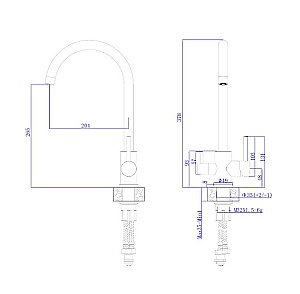 Смеситель для кухни Rush SUS9035-37Black черный матовый купить в интернет-магазине сантехники Sanbest