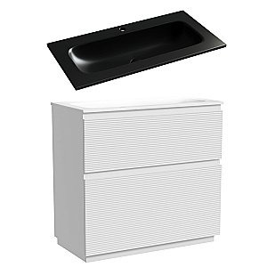 Тумба с раковиной Sancos FOLK Floor FL90FW/CN7019MB 90 Bianco для ванной в интернет-магазине Sanbest