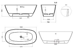 Ванна Salini Sofia LIGHT S-Sense 103711GF RAL купить в интернет-магазине Sanbest