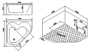 Ванна SSWW A2202DGSP белая купить в интернет-магазине Sanbest