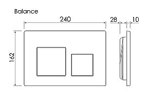 Кнопка для инсталляции Ceramica Nova Balance CN12-002GG вороненая сталь купить в интернет-магазине сантехники Sanbest
