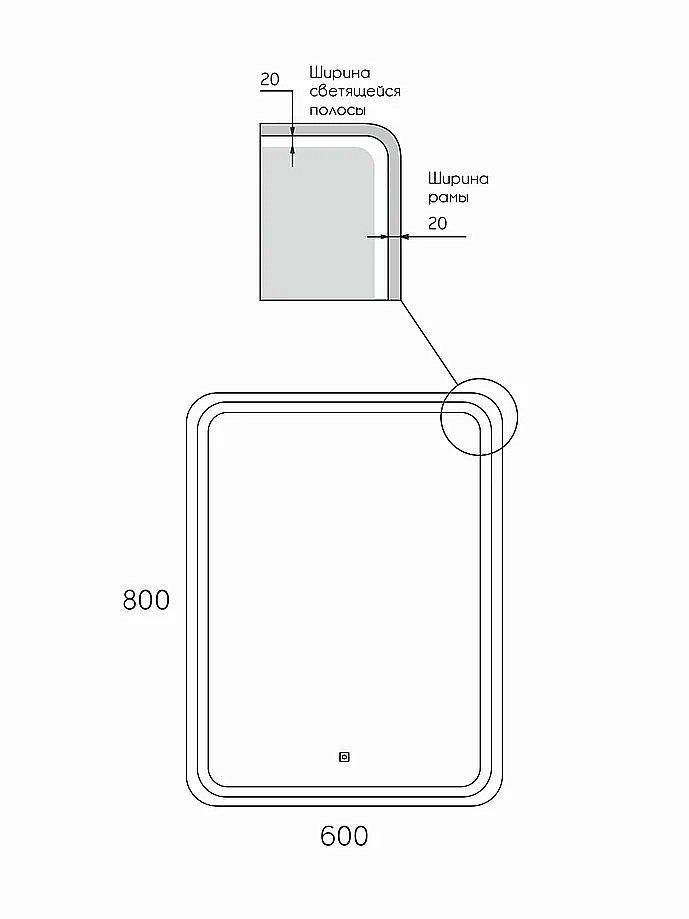 Зеркало Taliente Zled TA-Zled-EBL6080 60 черное в ванную от интернет-магазине сантехники Sanbest