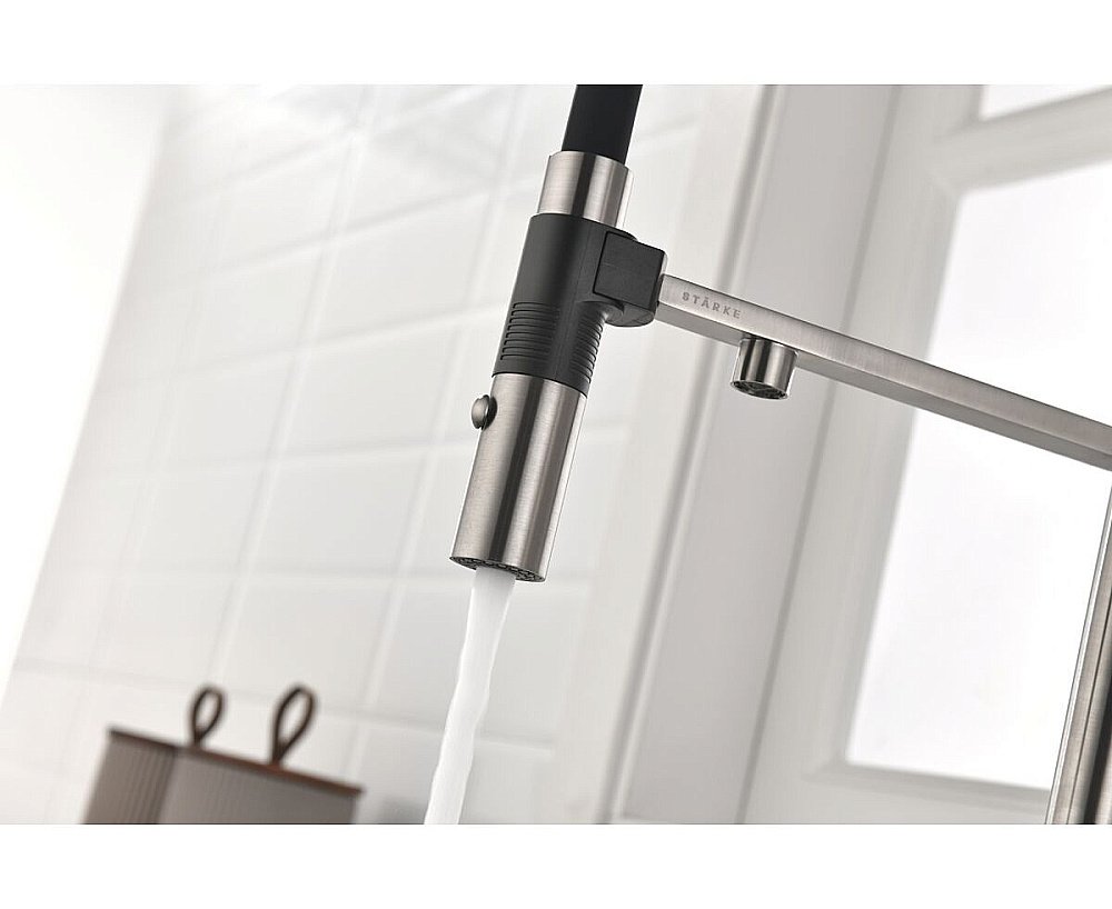 Смеситель для кухни Paulmark Gravity Gr213888-BS нержавеющая сталь купить в интернет-магазине сантехники Sanbest