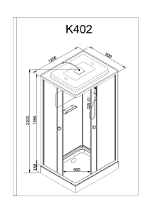 Душевая кабина Deto K402S 120x90 с электрикой прозрачная/хром купить в интернет-магазине Sanbest