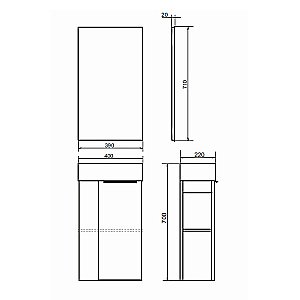 Тумба с раковиной Comforty Матэ-40 00-00015132 дуб дымчатый для ванной в интернет-магазине Sanbest