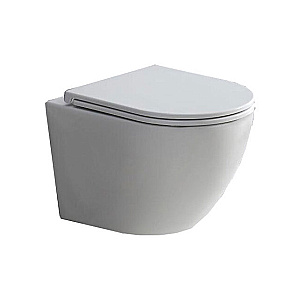 Унитаз подвесной Caprigo VITTORIA V-1093 безободковый, смыв торнадо, с крышкой микролифт, белый купить в интернет-магазине Sanbest