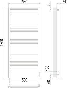 Полотенцесушитель электрический Terminus Сицилия П15 500x1300 купить в интернет-магазине сантехники Sanbest