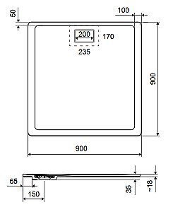 Душевой поддон Excellent Lavano 90x90 бежевый купить в интернет-магазине Sanbest