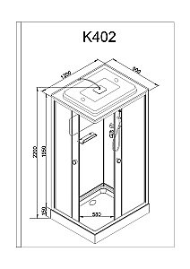 Душевая кабина DTO K402SEL 120x90 с электрикой прозрачная/хром купить в интернет-магазине Sanbest